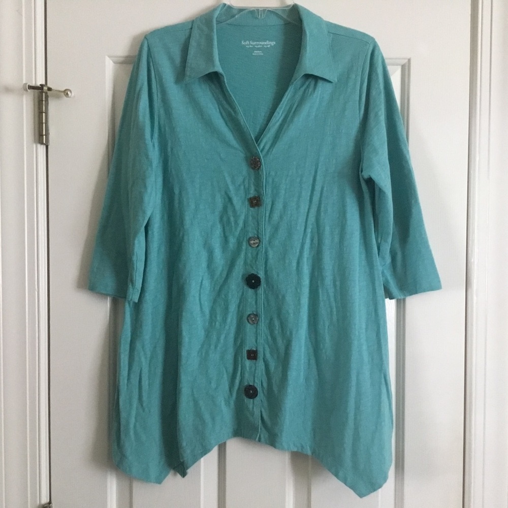 Soft Surroundings Danielle Button Tunic M - image 2